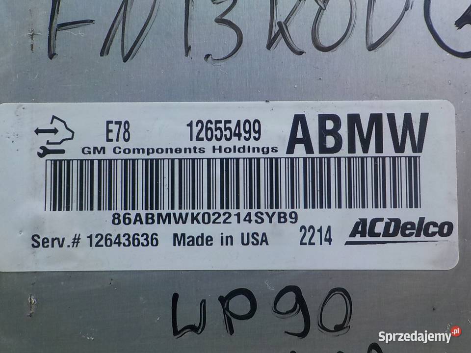 OPEL MOKKA A I 16 B 13r 5D sterownik komputer Czujniki i sterowniki mazowieckie Suków sprzedam