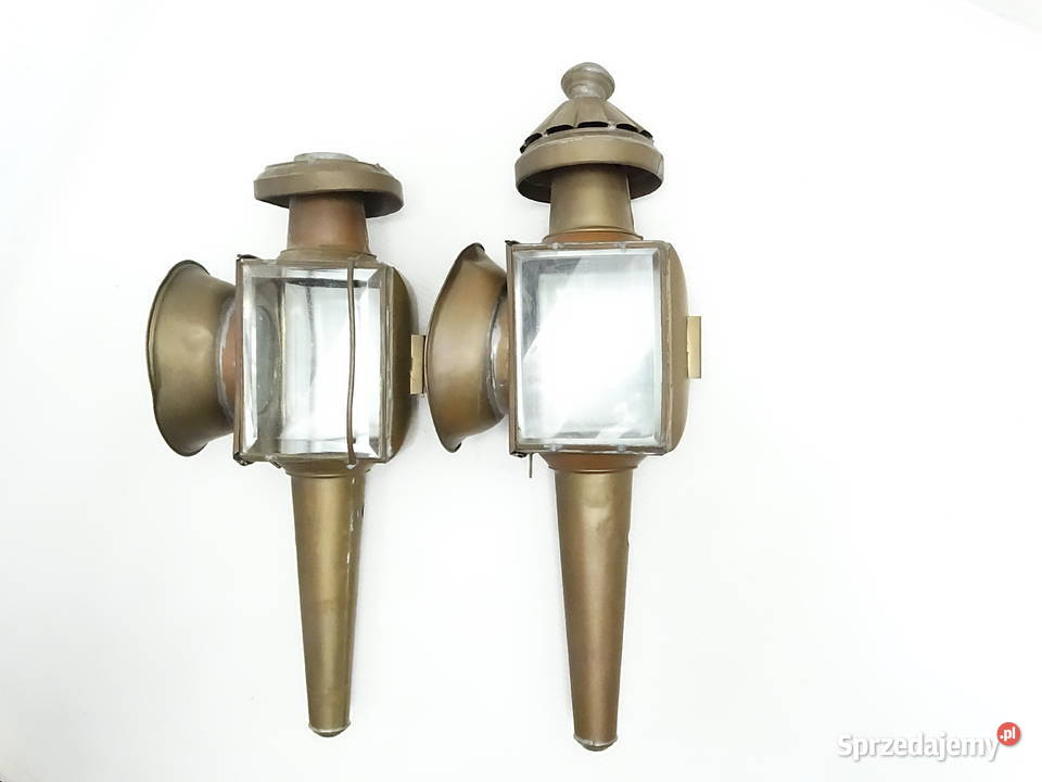 Mosiężne lampy dorożkowe powozowe retro para Biłgoraj