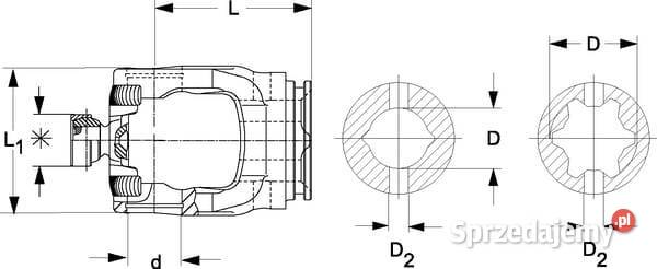 Widłak na rurę profilowaną na kołek sprężysty Do maszyn uprawowych Kamionna