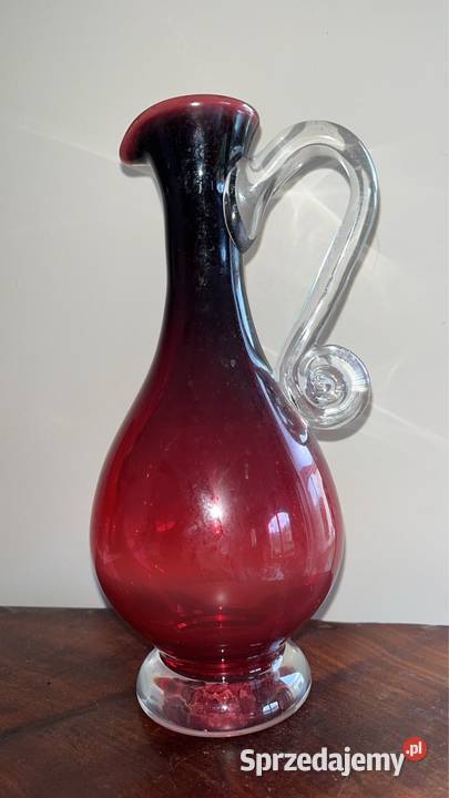 Szklany dzban Czerwony Zbigniew Horbowy Sudety Gdańsk sprzedam
