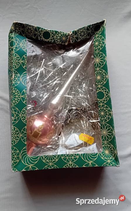 Szpic na choinkę zdobiony szklanym brokatem 27 Koźminek