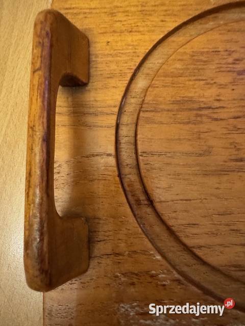 Podstawka Taca z uchwytami drewniana z czasów Częstochowa