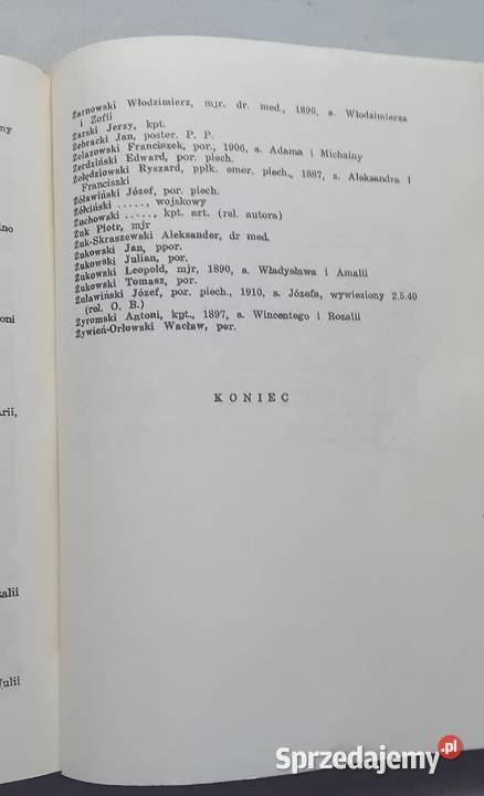 Adam Moszyński Lista katyńska Omnipress 1989 r Koźminek