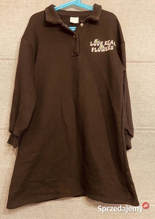 Czarna sukienka w stylu bluzy ZARA rozmiar 134 Żyrardów