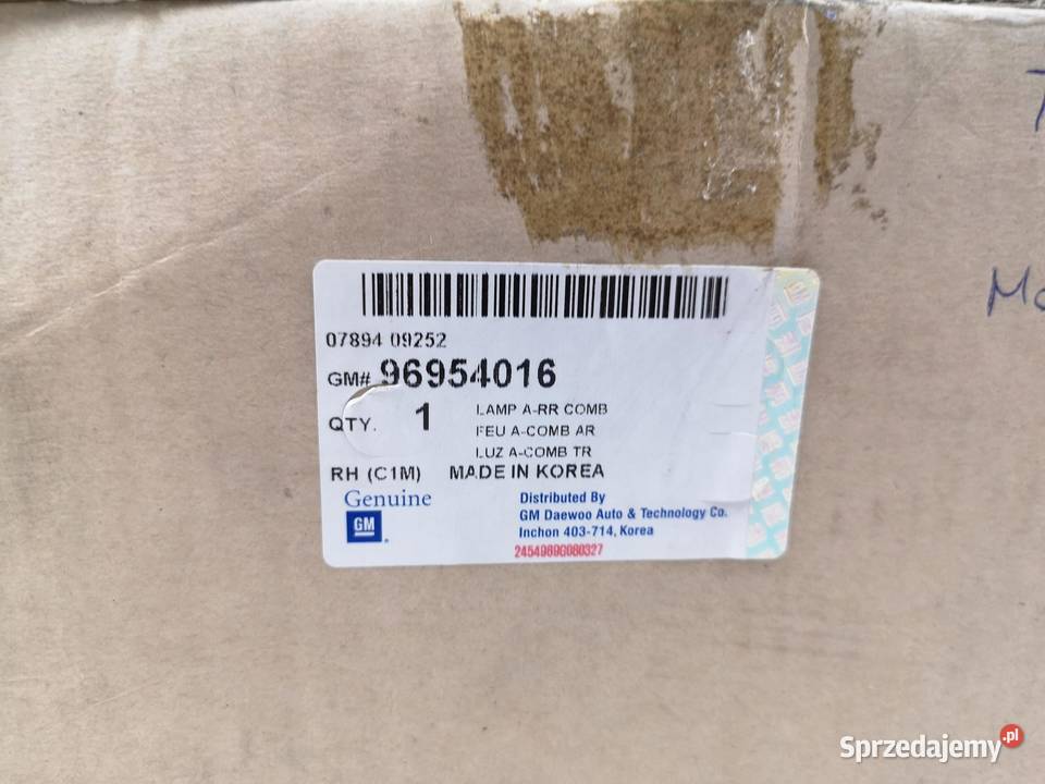 LAMPA LEWY TYŁ CHEVROLET SPARK 0509 ORYGINAŁ ASO sprzedam