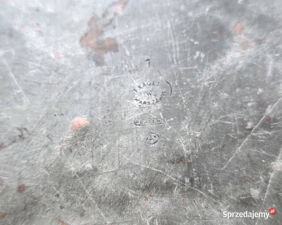 Zabytkowa taca warszawski plater sygnatura Antyki Bronisze sprzedam