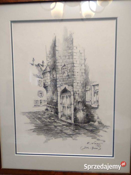 Grafika szkic Emile Wilkin 1973 r Gniezno sprzedam