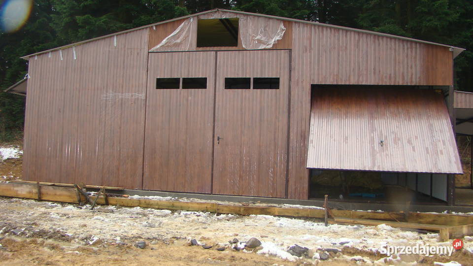 GrzywStal Garaż blaszany drewnopodoby duży 8x10m Wieruszów