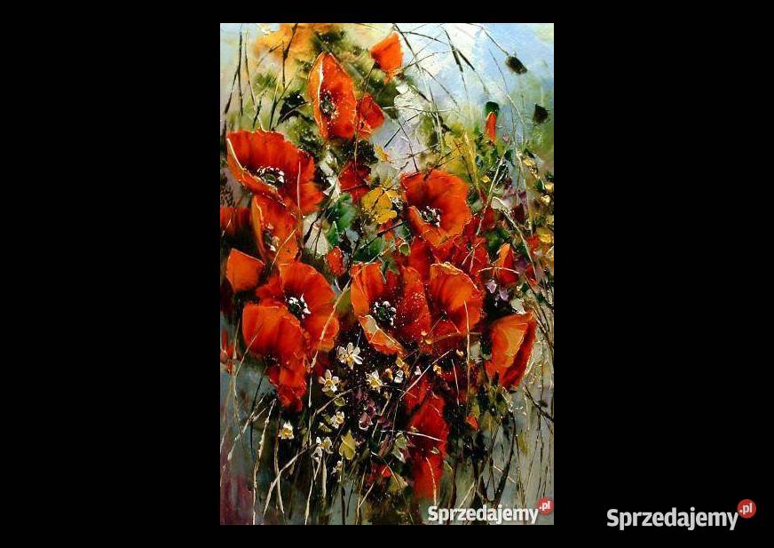 Maki Obraz olejny 40x60 szpachla mazowieckie Warszawa