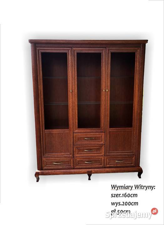 Prześliczna Klasyczna Witryna 160 Dąb Fronty 160cm Kredensy i witryny Włocławek
