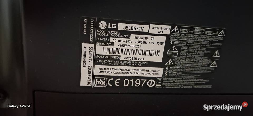 LG55LB671 smart tvwifi śliczny LED