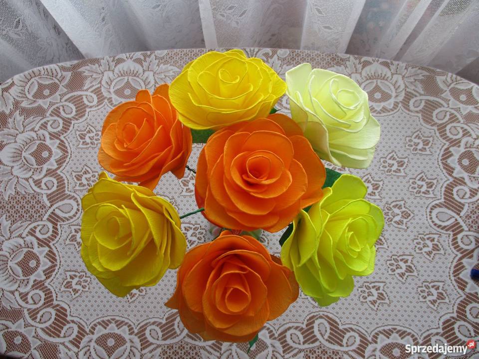 Bukiet 7 róż rękodzieło na prezent ślub imieniny Dekoracje i ozdoby Wyposażenie wnętrz dolnośląskie Wrocław