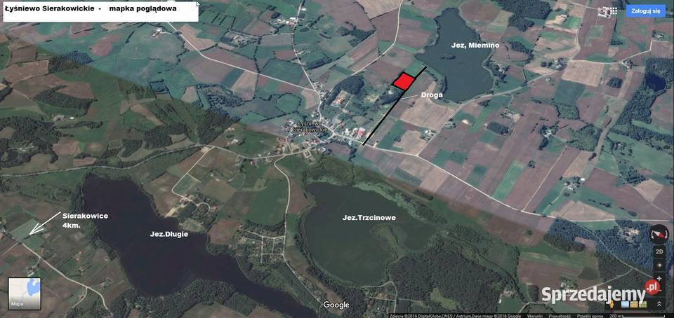 Kaszuby działki budowlane jezioremSierakowice 4 prąd Łyśniewo Sierakowickie