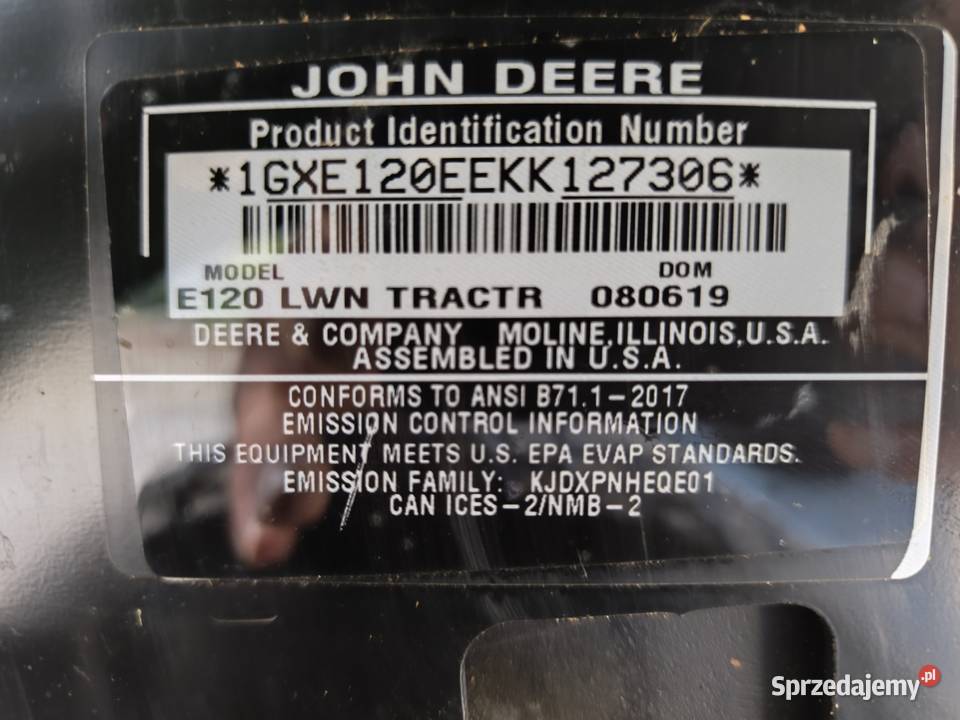 Kosiarka traktorek John Deere E120 John Deere Białka