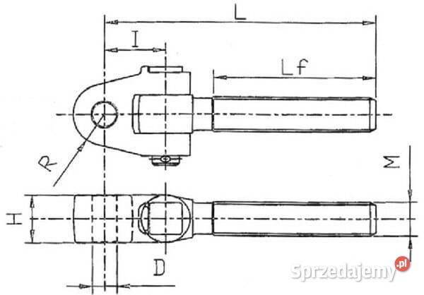 Końcówka przegubowa łącznika górnego M36 x 40 L Rolnictwo Kamionna