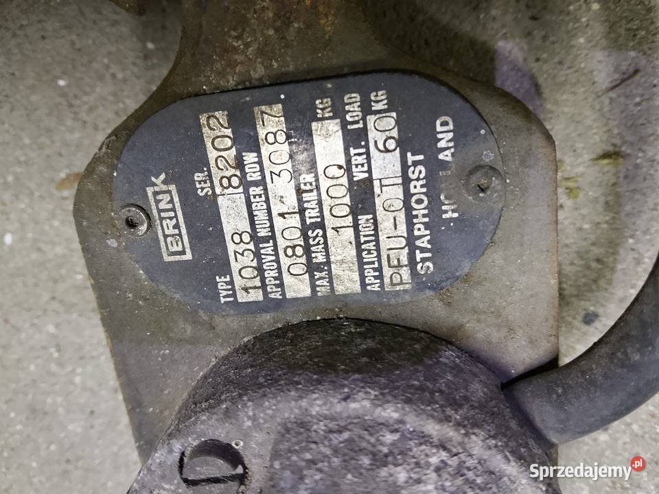 Tabliczka znamionowa hak holowniczy BRINK Mirzec sprzedam