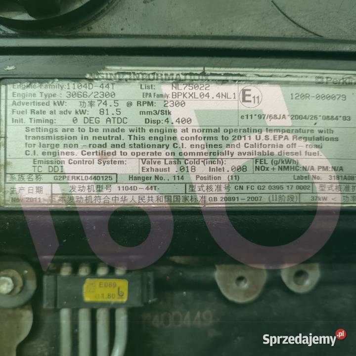 Perkins 1104D44T JCB 53670 Wilkowo