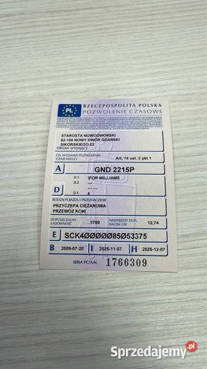 Ifor williams przyczepa do koni 2009r Rok produkcji 2009 Solnica