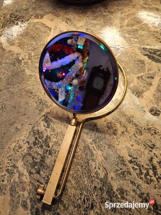 Zabytkowe Lustro kosmetyczne złocony mosiądz Drawski Młyn