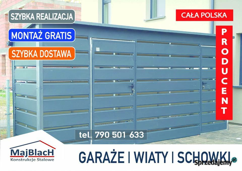 Wiata Altana Magazyn Blaszak na śmieci Garaże Lidzbark Warmiński