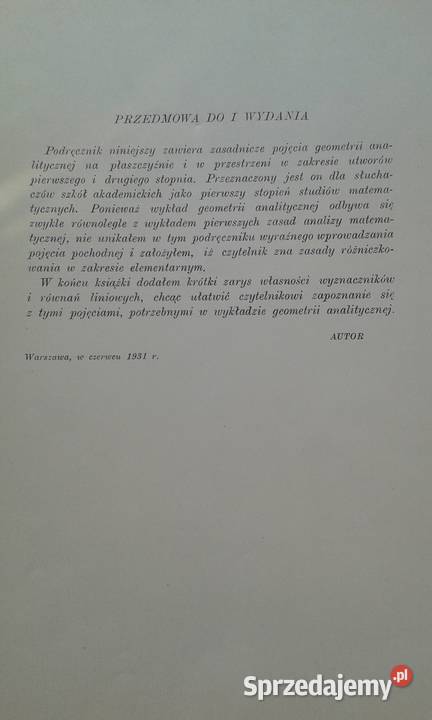 Geometria analityczna Witold Pogorzelski Gdynia