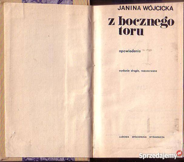 8901 Z BOCZNEGO TORU OPOWIADANIA JANINA WÓJCICKA Czyrna sprzedam