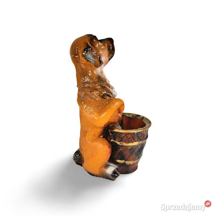 Figura Dekoracja Pies siedzący z donicą Warszawa