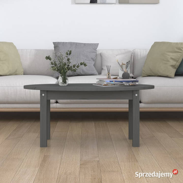 Stolik kawowy szary 80x40x35 lite drewno sosnowe mazowieckie Warszawa