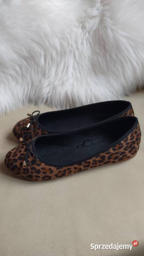 Balerinki w panterkę z kokardką 3637 Sinsay 23.5cm Balerinki