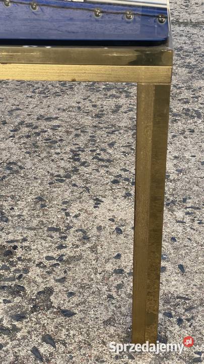 Złoty mosiężny stolik kawowy ława z dymionym Gryfice