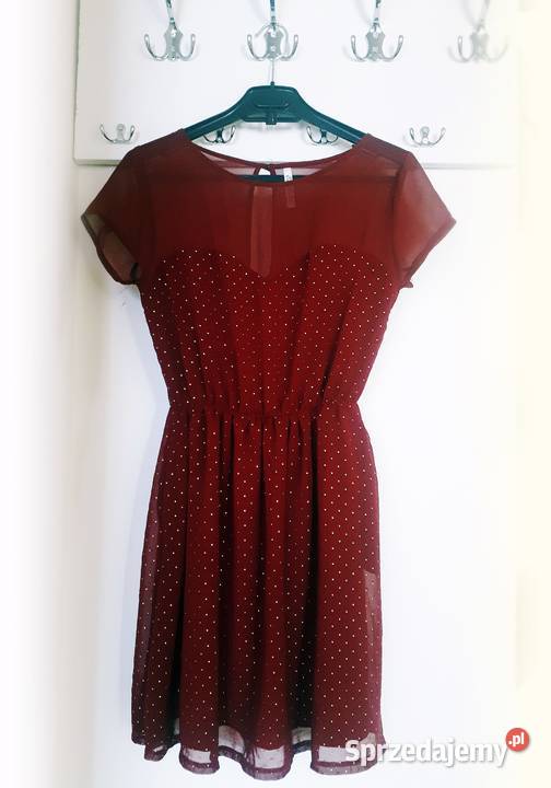 Sukienka STRADIVARIUS bordo 38 M na wesele Warszawa