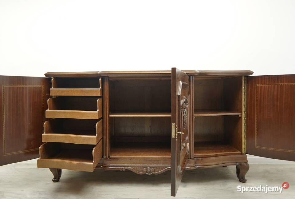 Dębowa komoda z lat 20tych w stylu secesyjnym Jerka