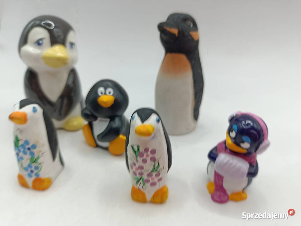 Ozdoby mini ptaki pingwiny rodzina