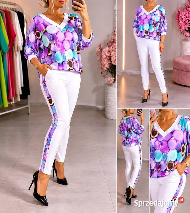 Komplet dres BAWEŁNASPODNIE LAMPAS BLUZA LXL Pątnów