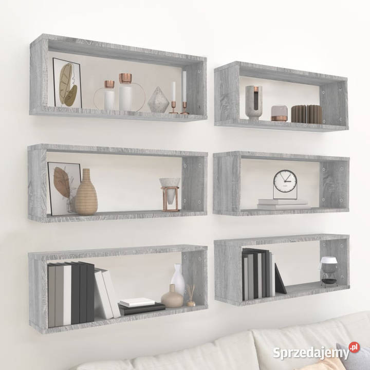 Półki ścienne 6 szary dąb sonoma 60x15x23 Półki Warszawa