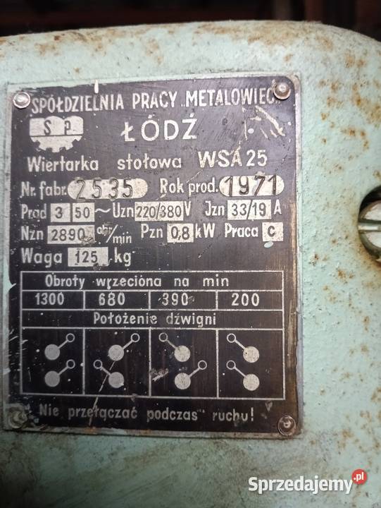 Wiertarka stołowa WSA 25 Warszawa