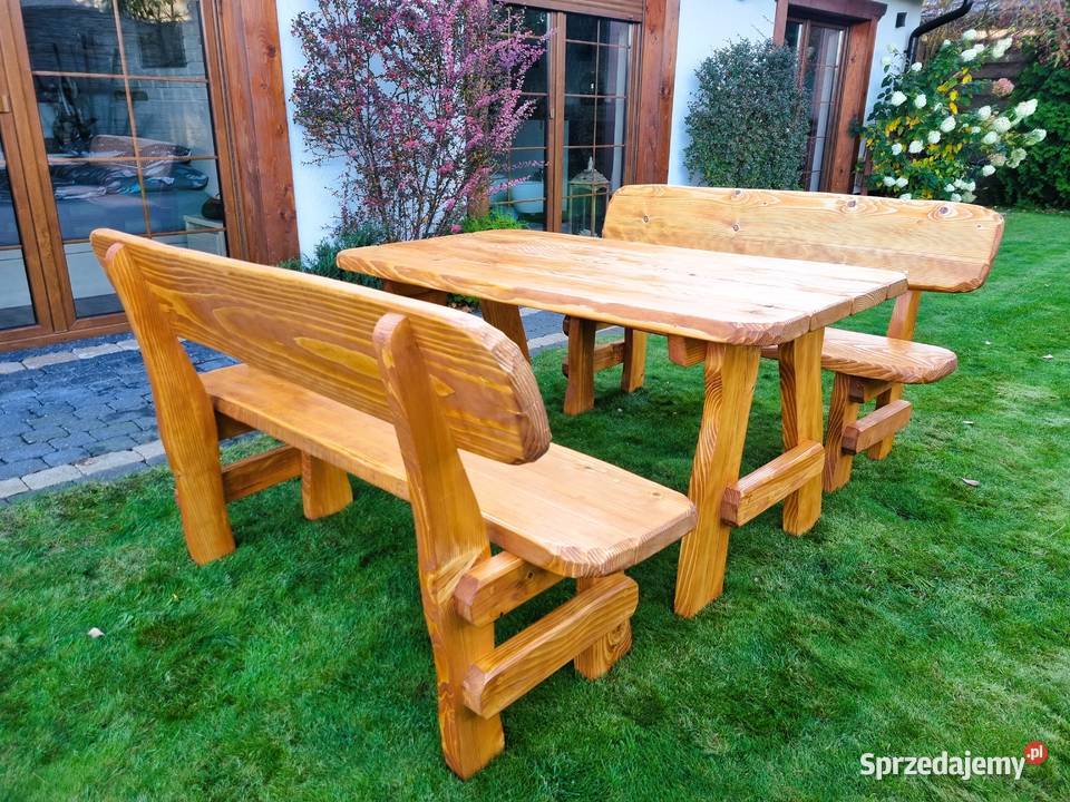 masywne drewniane meble OGRODOWE zestawy Chrząstowice