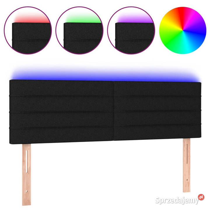 Zagłówek do łóżka z LED czarny 144x5x7888 Warszawa sprzedam