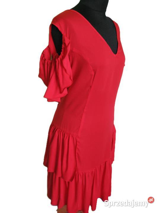 Sukienka z satyny elastycznej 48 4xl biust 116 Spódnice i sukienki Siedlce sprzedam