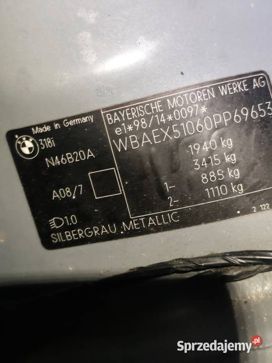 Błotnik przedni lewy BMW E46 polift pomorskie Prabuty sprzedam