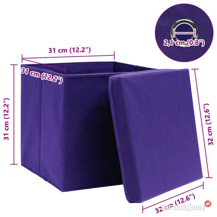 Pudełka z pokrywami 10 fioletowe 32x32x32 Warszawa