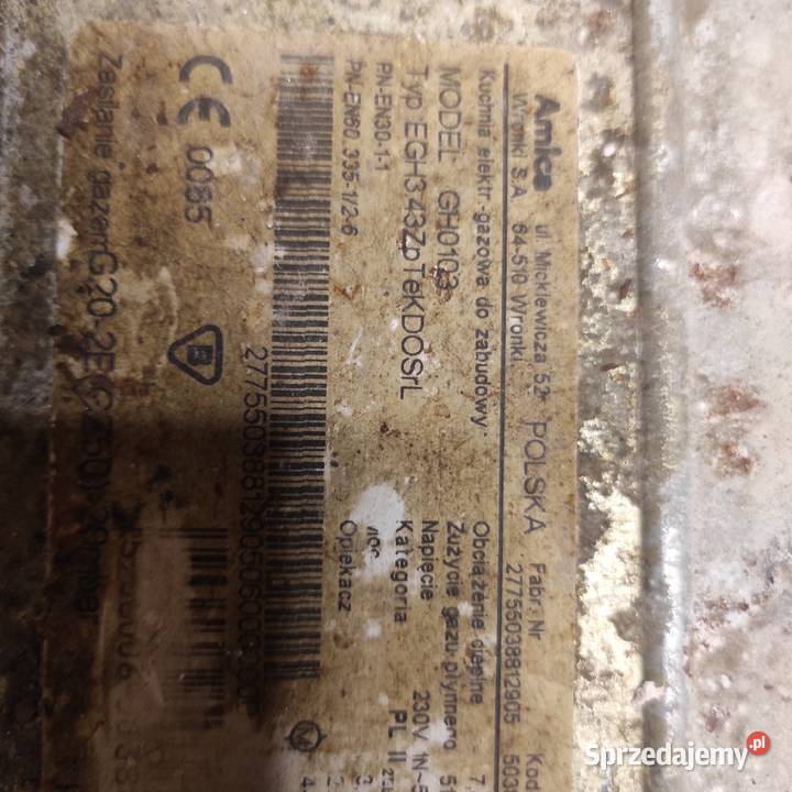 Piekarnik elektryczny z płytą gazową Amica do zabudowy Kuchenki i piekarniki Kraków
