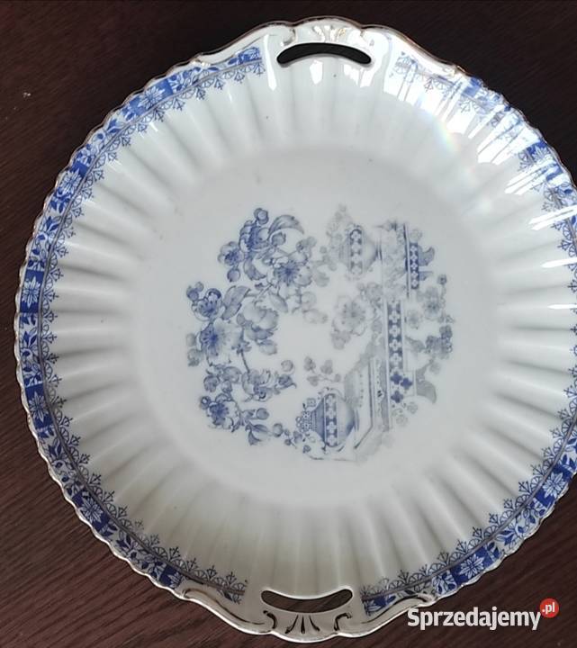 CHINA BLAU duża patera z uchwytami 265 x 35 Porcelana i szkło Pabianice