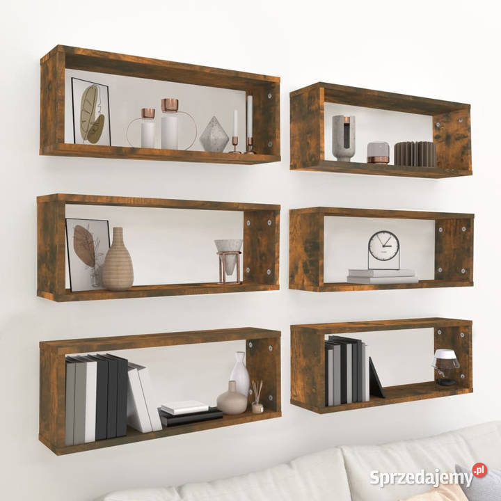 Półki ścienne 6 przydymiony dąb 60x15x23 Warszawa