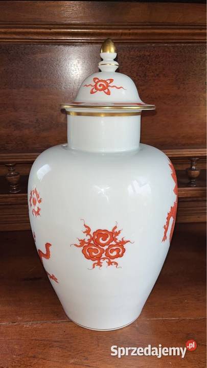 Amfora Meissen Czerwony Smok Ming Red Dragon Gdańsk