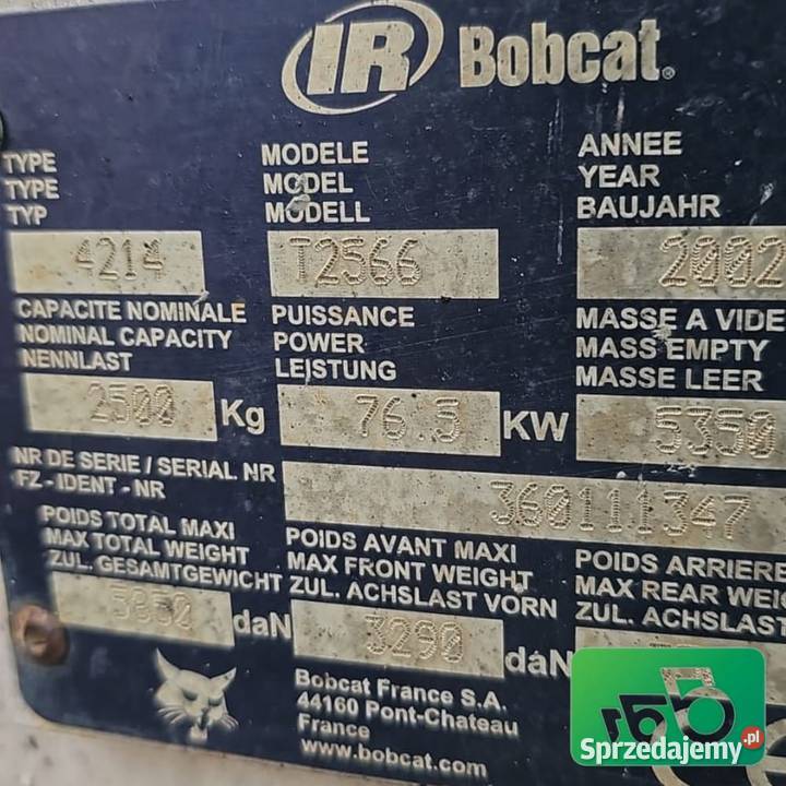 Bobcat T2566 Typ 4214 PartsCzęści Wilkowo