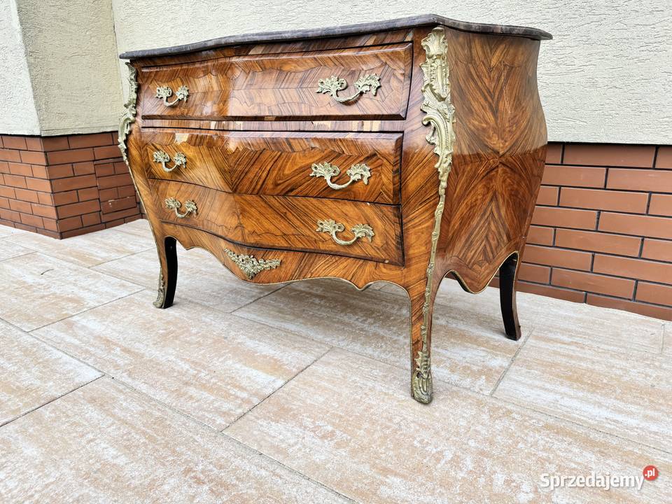 Komoda francuska Ludwik z marmurem gięta Garwolin