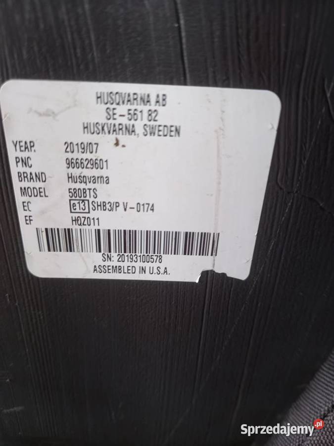 Dmuchawa plecakowa husqvarna 580BTS do liści I Biłgoraj