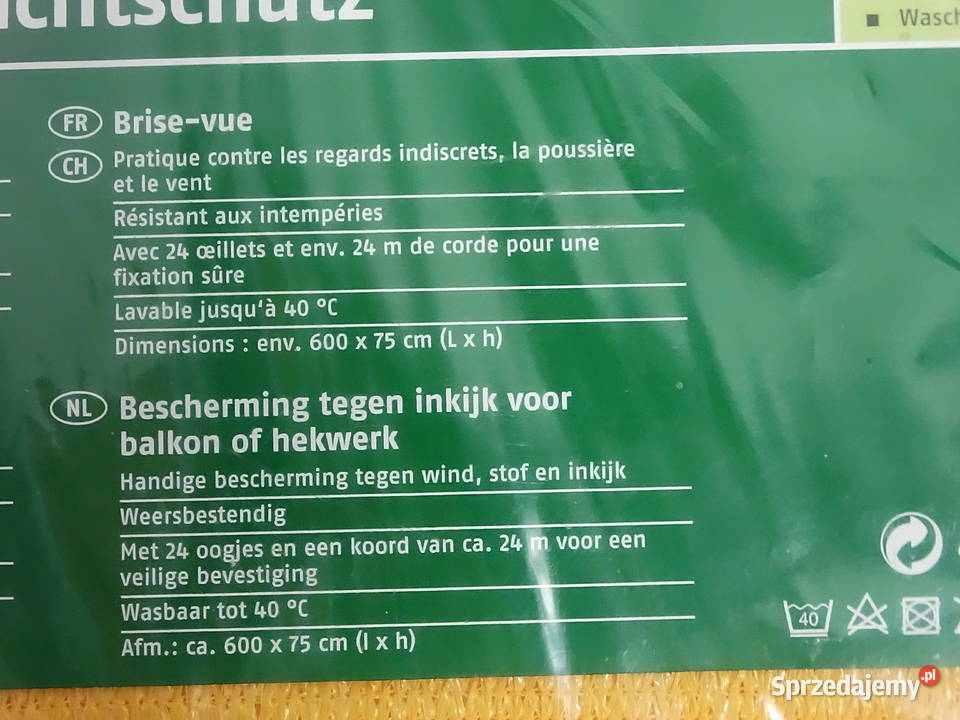 Mata osłonowa na balkon płot Florabest 600 x 75 Biłgoraj
