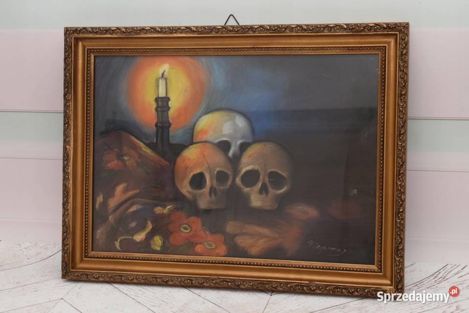 PAUL CEZANNE MEMENTO MORI Czaszki STARY OBRAZ z Malarstwo Kraków sprzedam